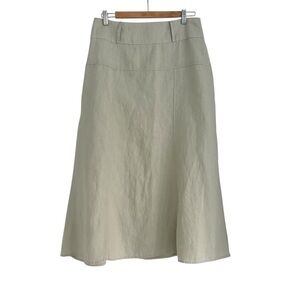 For Cynthia 100% Linen Maxi Long Modest Skirt Sand Neutral Boho Chic Size Medium